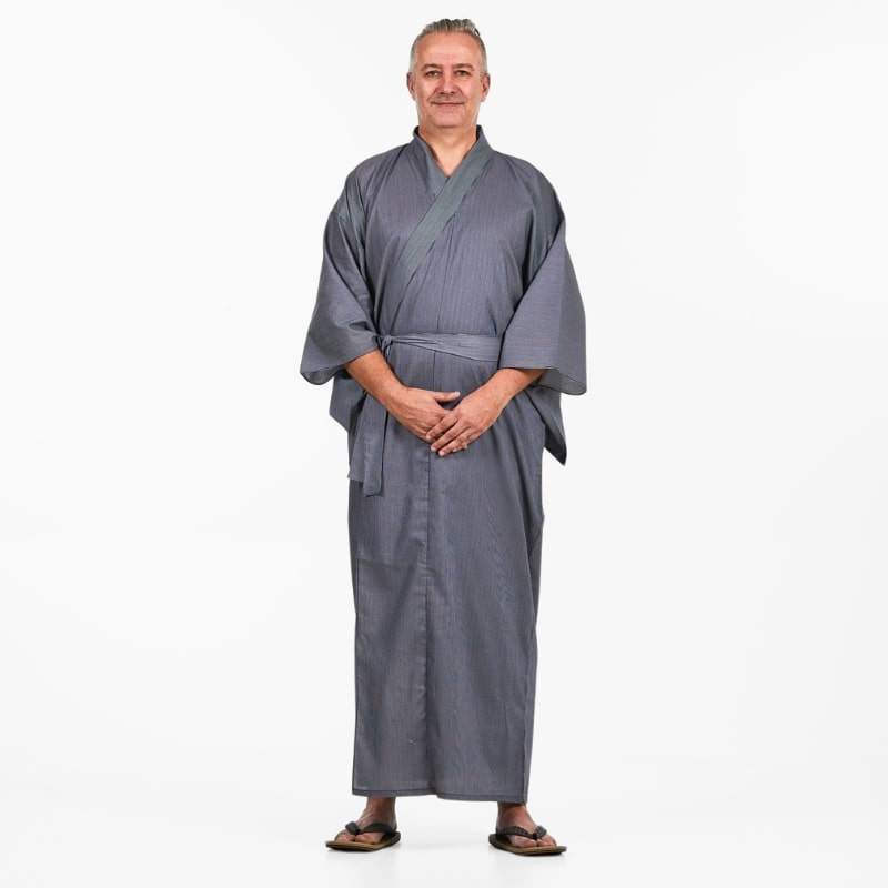 Kimono Yukata Homme Rayé - S