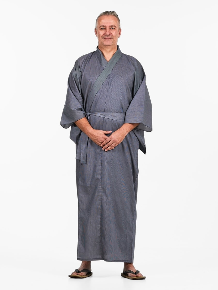 Kimono Yukata Homme Rayé - S