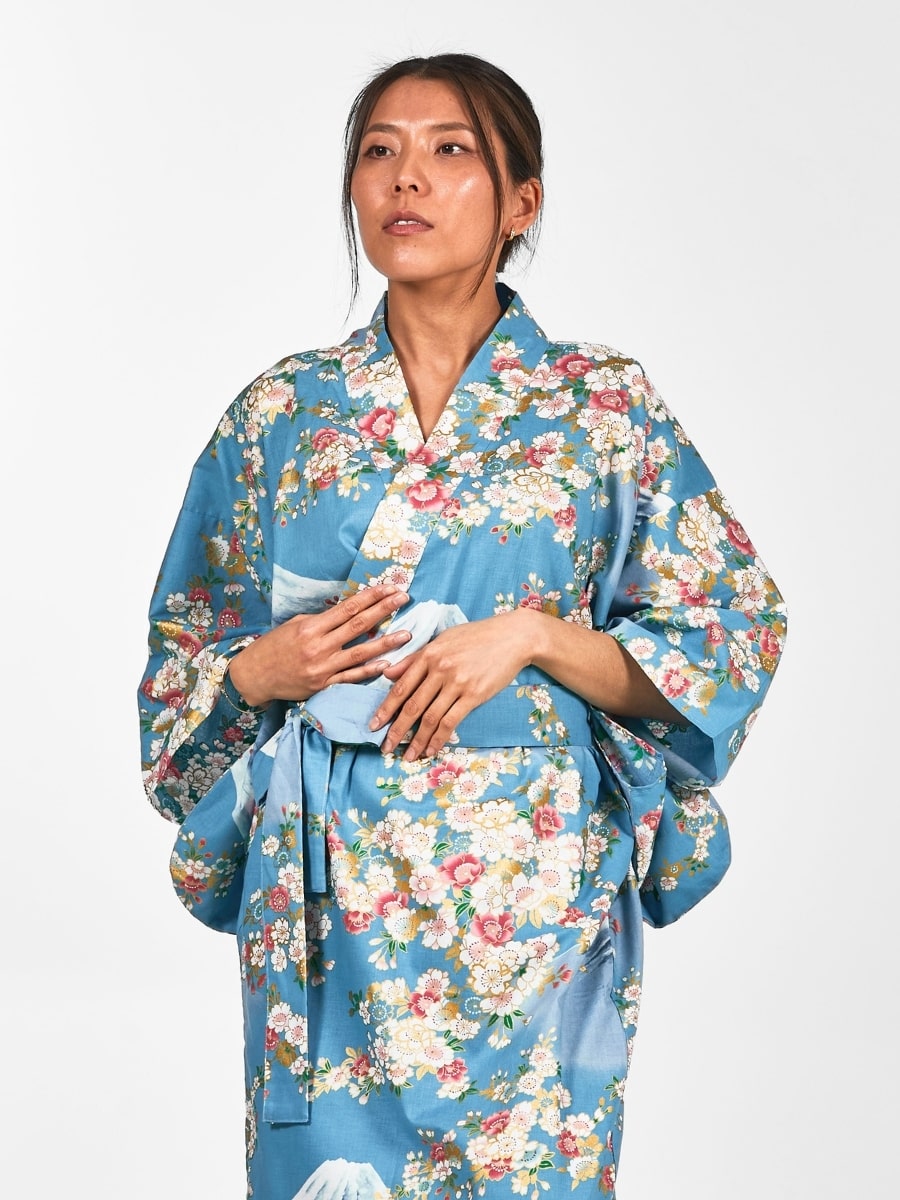 Kimono Yukata Femme Fujisan no Sakura