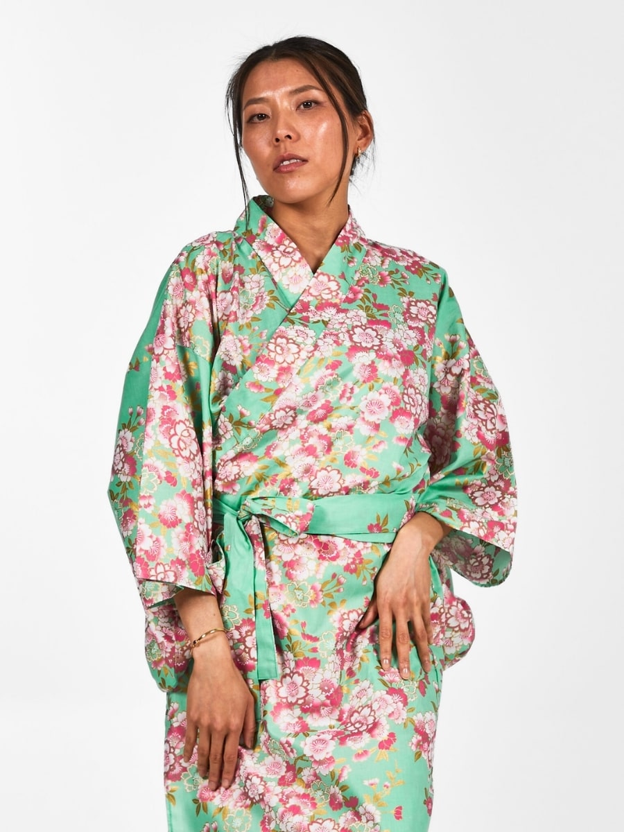 Kimono Yukata Femme Fleur Sakura