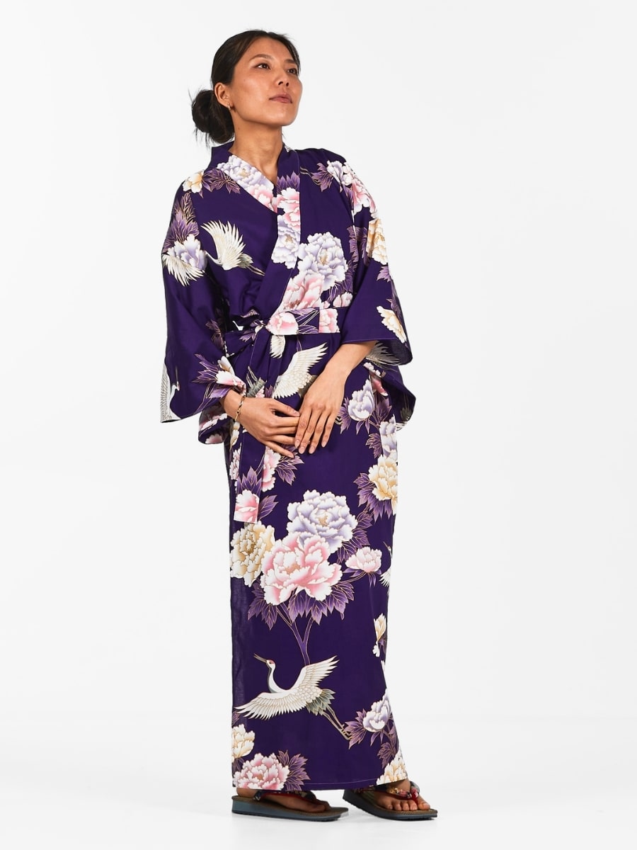 Kimono Japonais Femme Botan to Tsuru - Taille unique