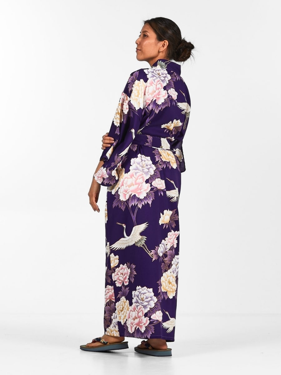 Kimono Japonais Femme Botan to Tsuru - Taille unique