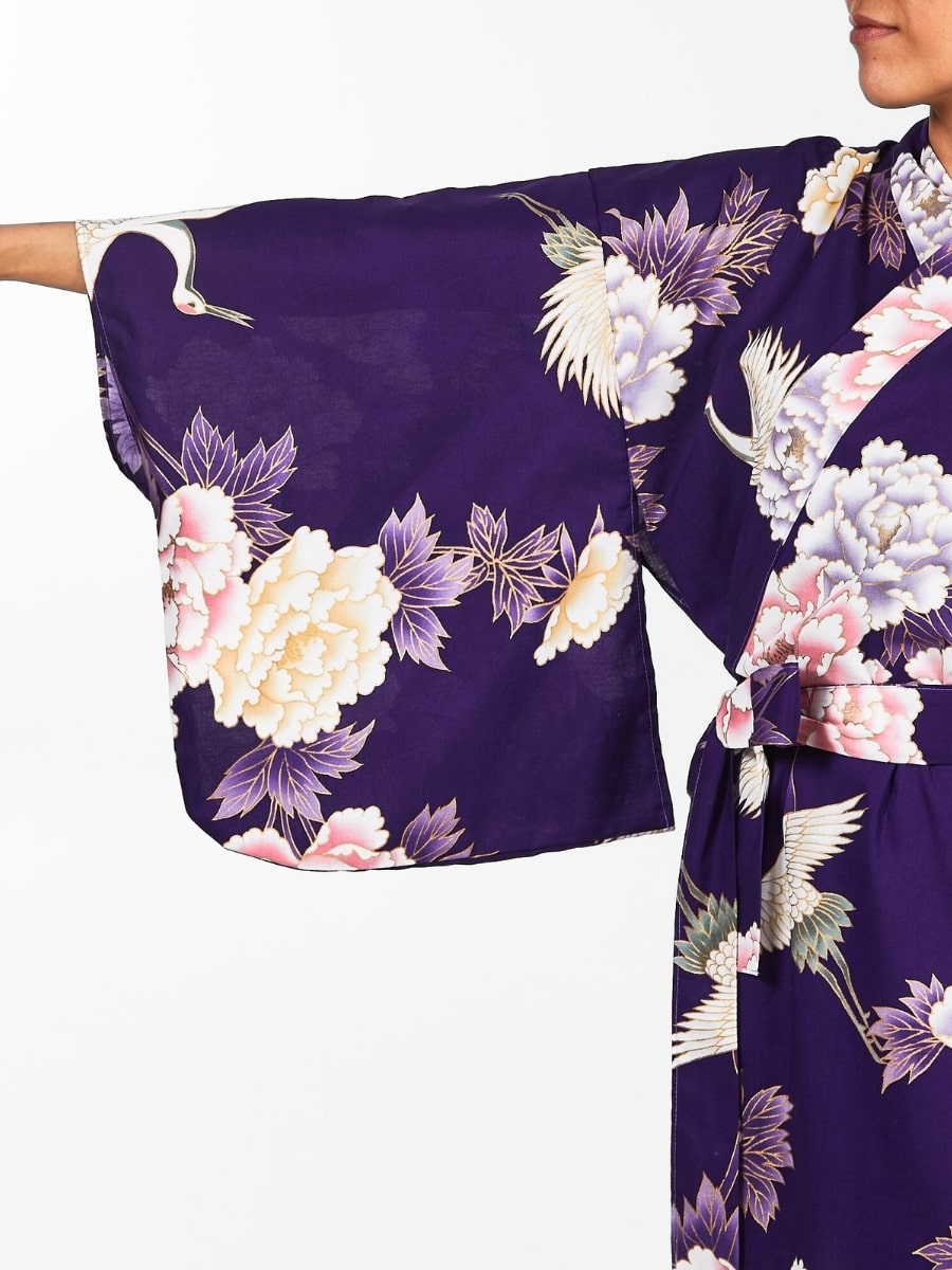 Kimono Japonais Femme Botan to Tsuru - Taille unique