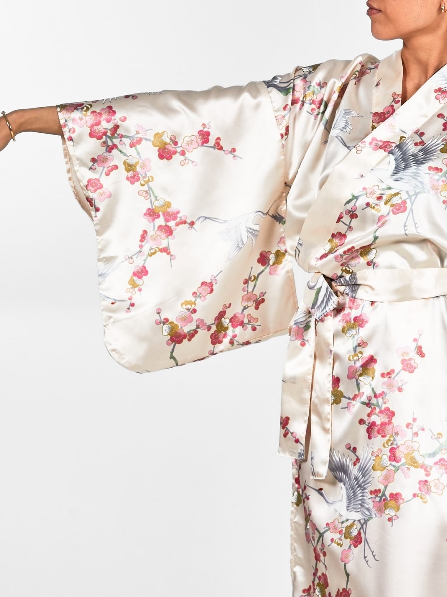 Kimono Japonais Femme Ume to Tsuru - Taille unique