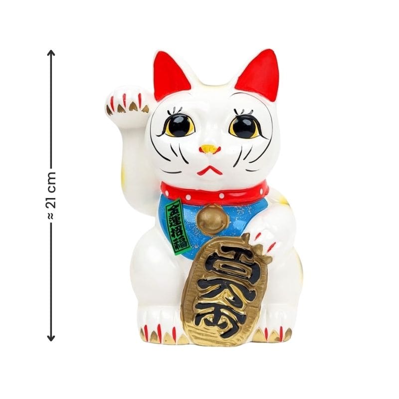 Maneki Neko Blanc Seto - 21 cm