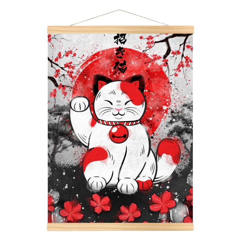 Affiche Japonaise Chat Porte-Bonheur - A3