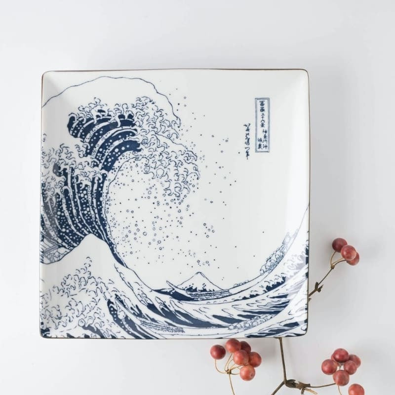 Assiette Japonaise Carrée Hokusai