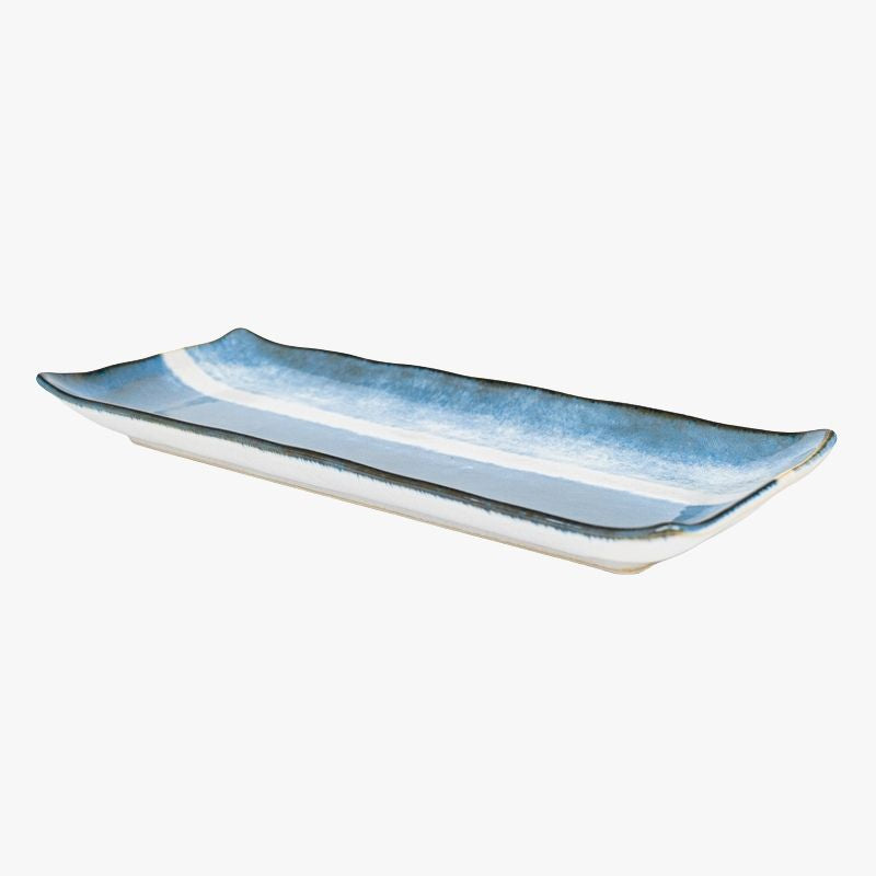 Assiette Japonaise Rectangulaire Bleue