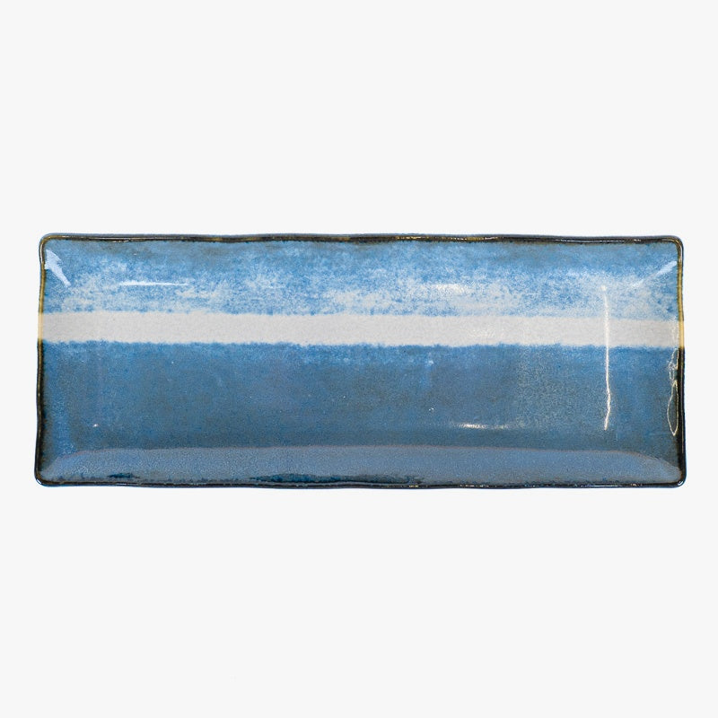 Assiette Japonaise Rectangulaire Bleue