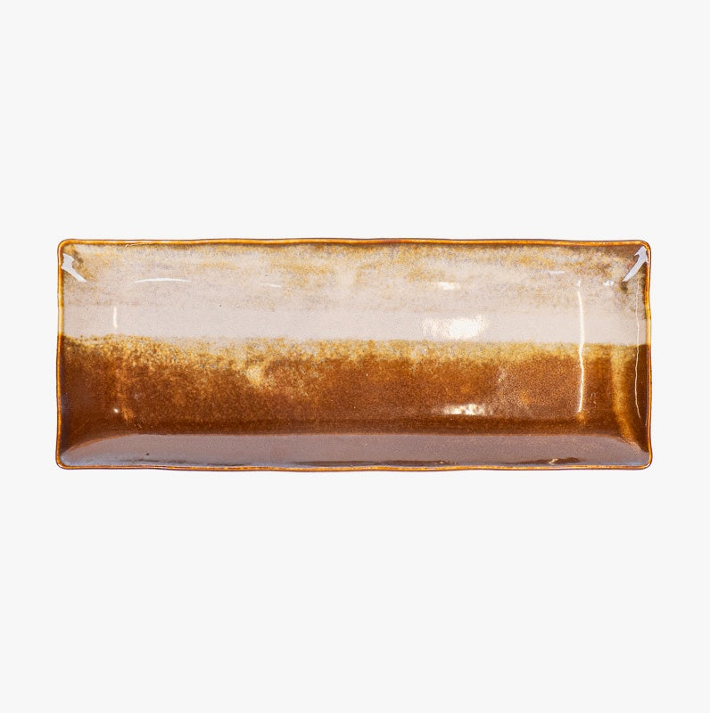 Assiette Japonaise Rectangulaire Marron