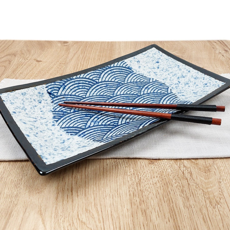 Assiette Japonaise Rectangulaire Seigaiha