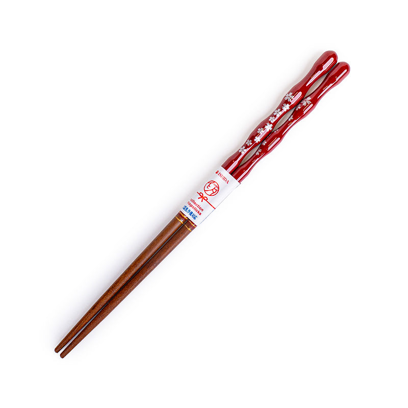 Baguettes Japonaises Forme Ondulée Sakura Rouge