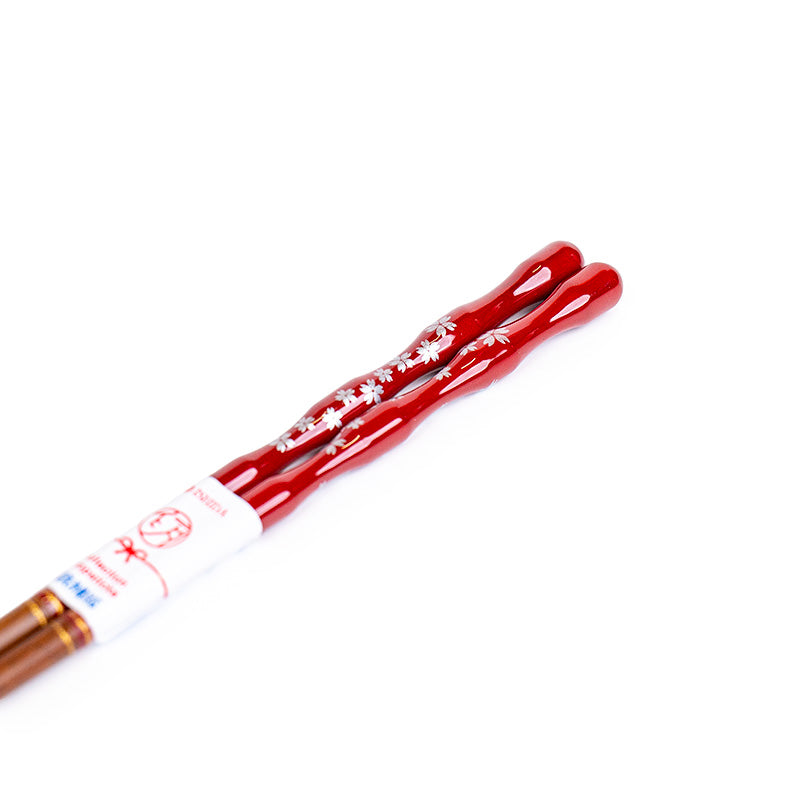 Baguettes Japonaises Forme Ondulée Sakura Rouge