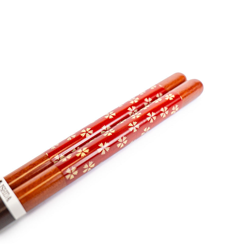 Baguettes Japonaises Motif Fleurs de Cerisier Rouge