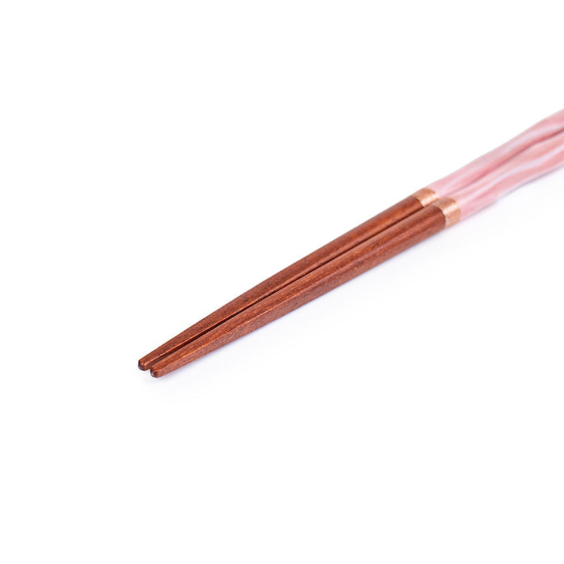 Baguettes Japonaises Ondulées Rose Pailleté