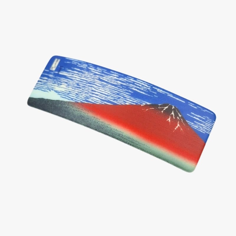 Barrette Cheveux Japonaise Mont Fuji Rouge