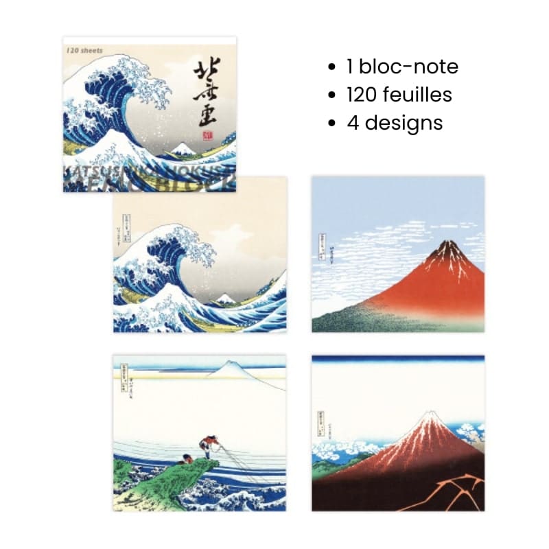 Bloc Mémo Japonais Estampes Hokusai