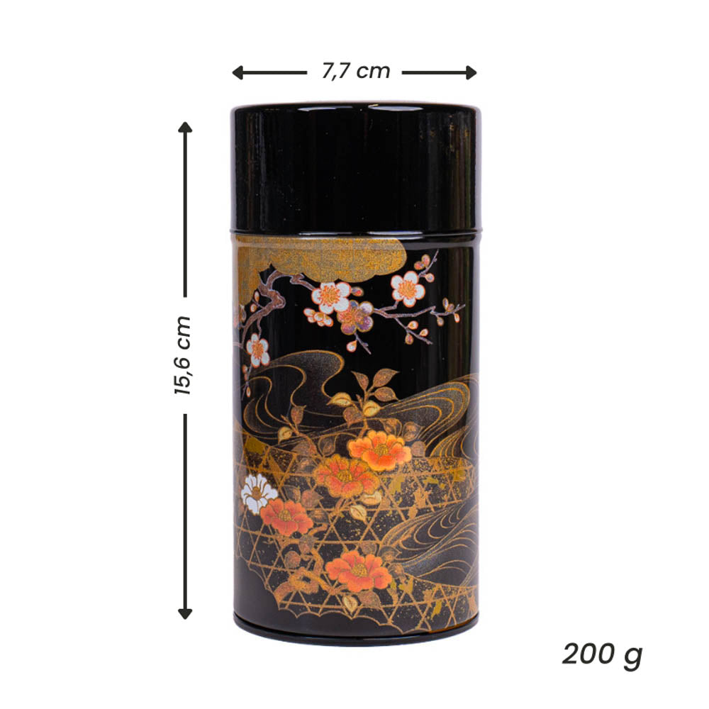 Boîte à Thé Japonaise Métal Kōetsu Noir Laqué