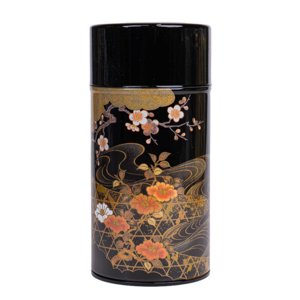 Boîte à Thé Japonaise Métal Kōetsu Noir Laqué