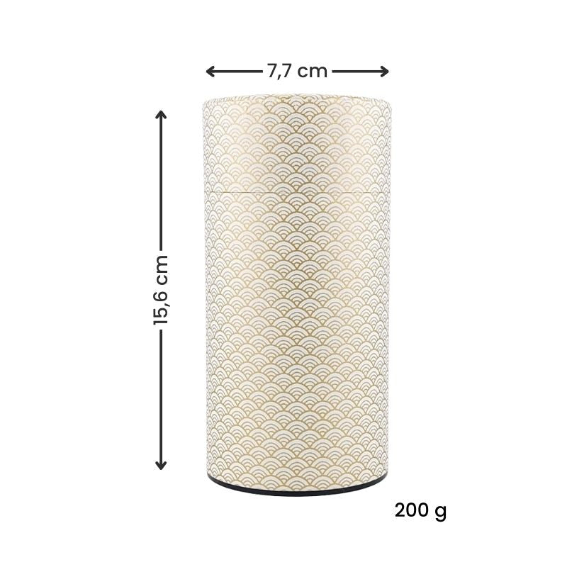 Boîte à Thé Japonaise Seigaiha Dorée