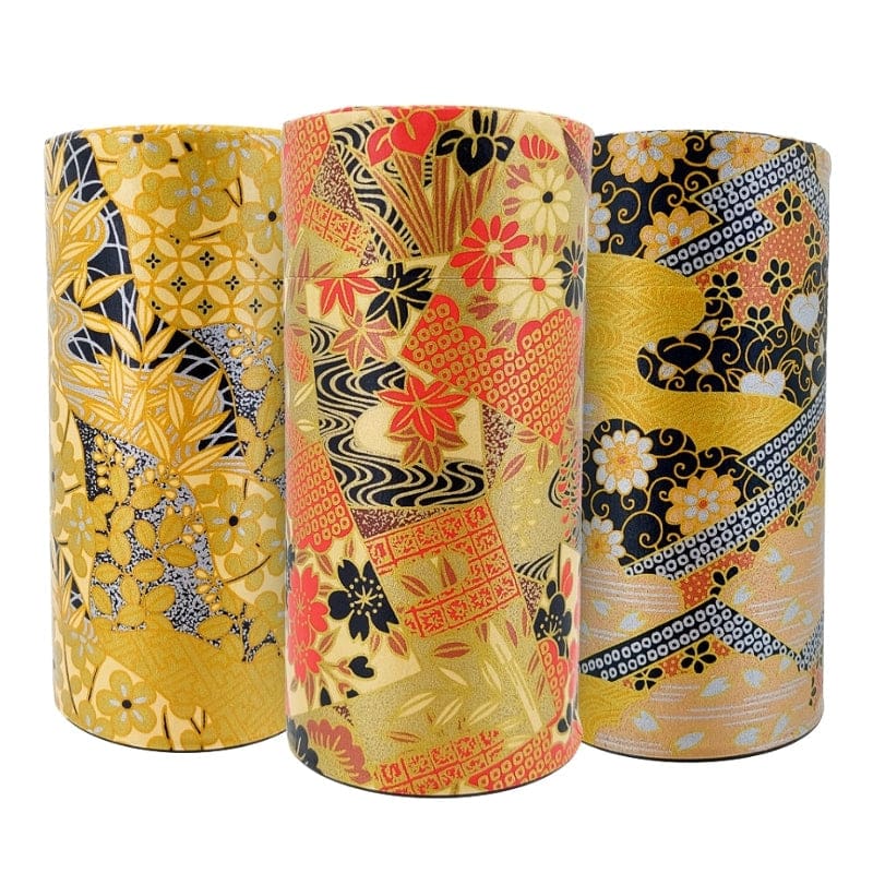 Boîte à Thé Japonaise Washi Doré