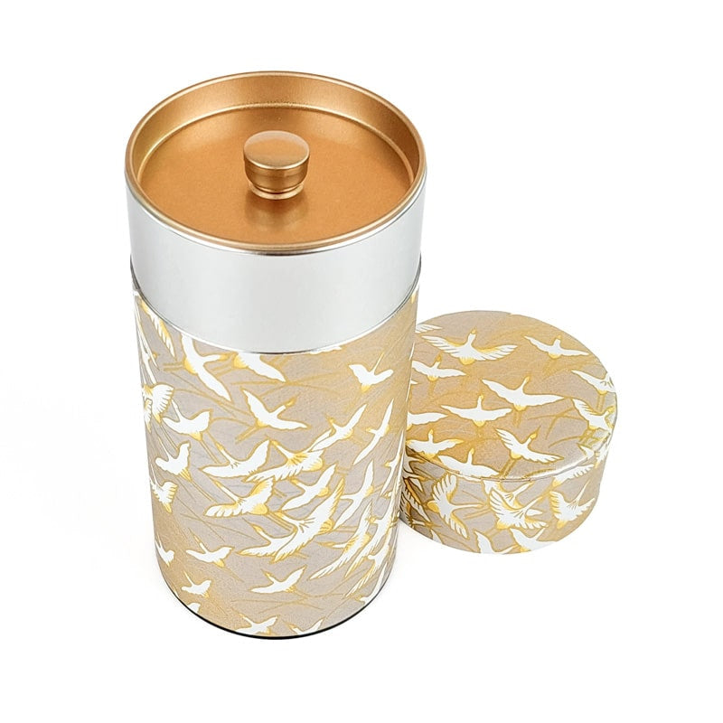 Boîte à Thé Japonaise Washi Grue Dorée