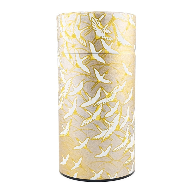 Boîte à Thé Japonaise Washi Grue Dorée