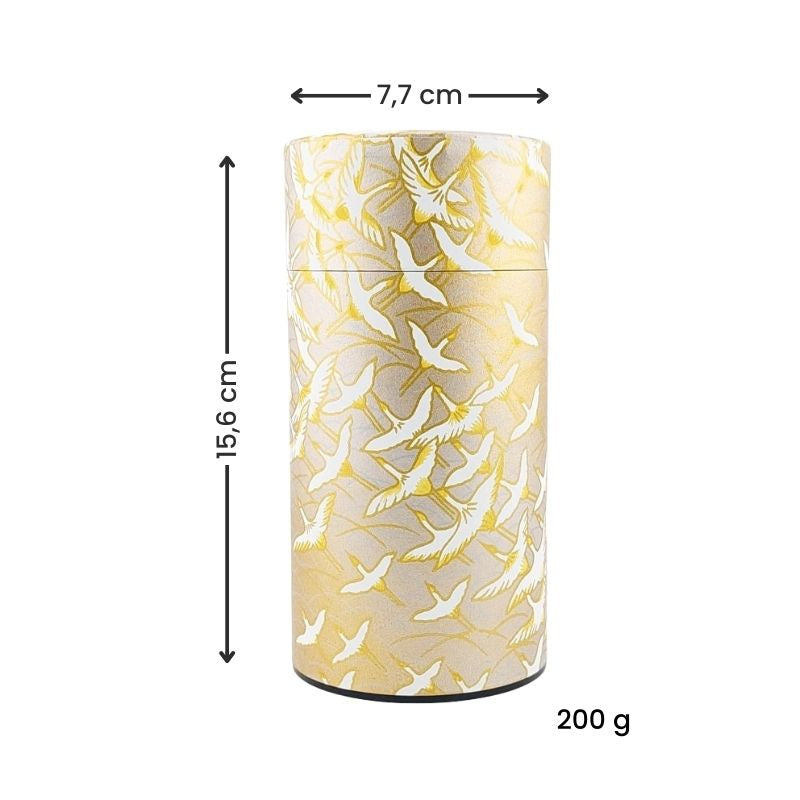 Boîte à Thé Japonaise Washi Grue Dorée