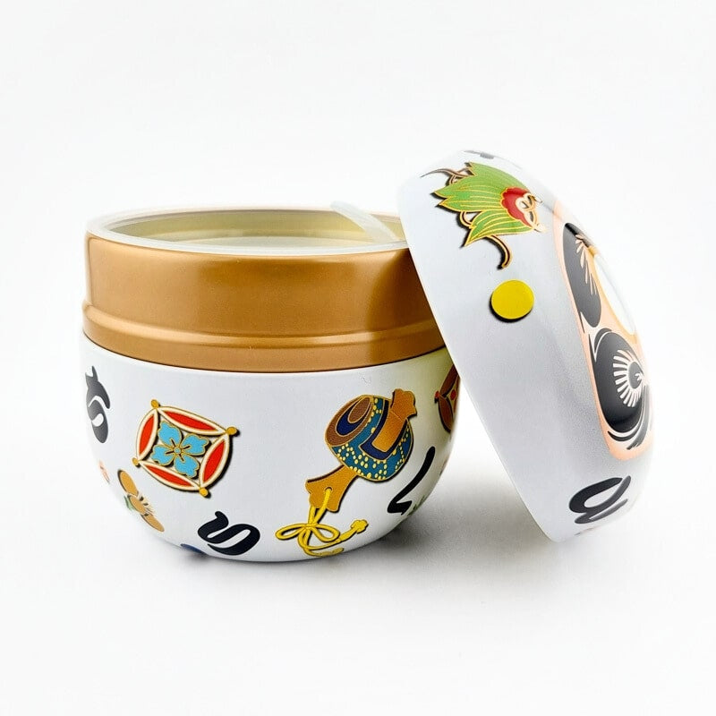 Boîte à Thé Métal Daruma Blanc
