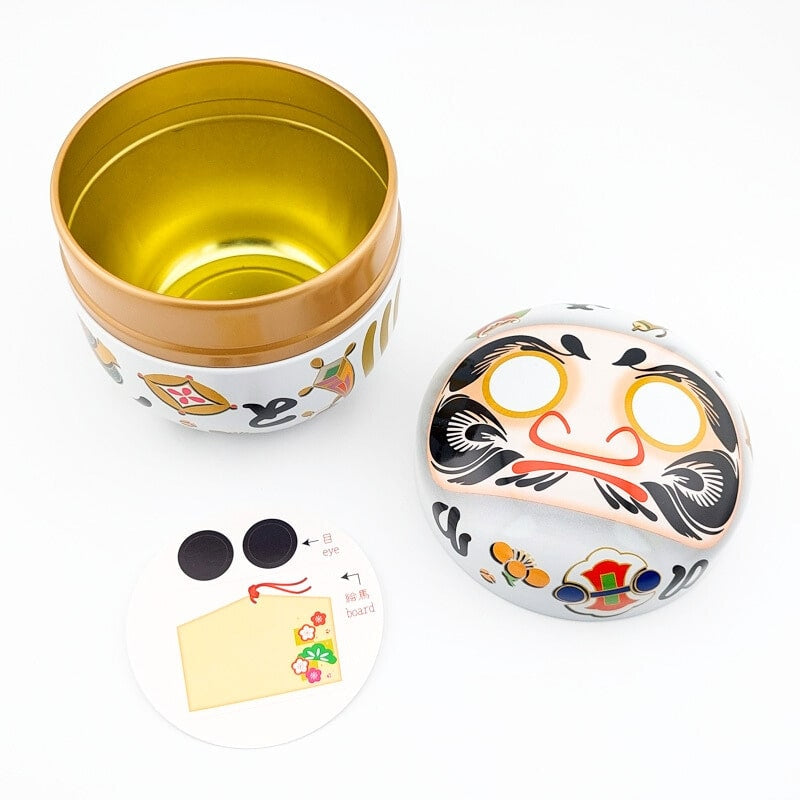 Boîte à Thé Métal Daruma Blanc