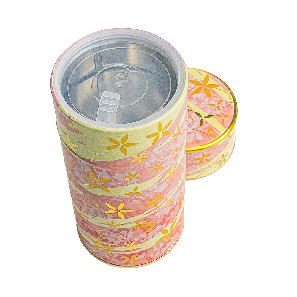Boîte à Thé Métal Imprimé Floral Rose