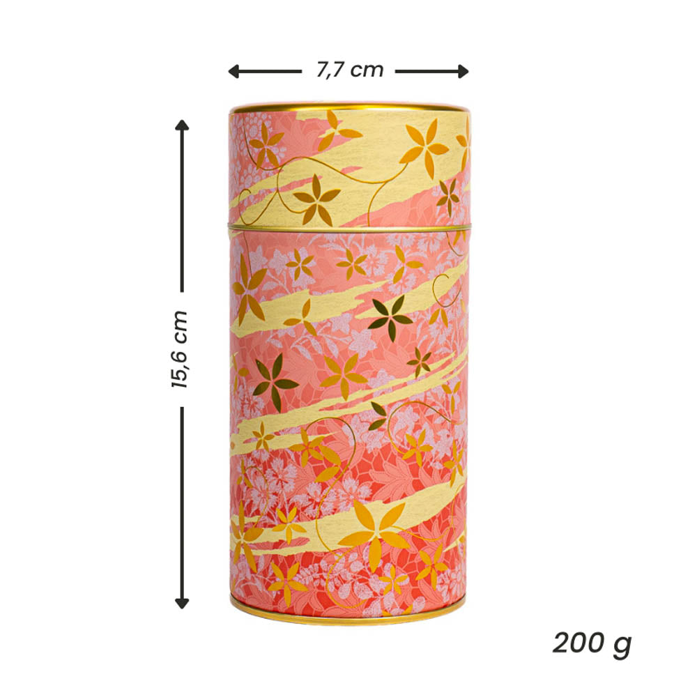 Boîte à Thé Métal Imprimé Floral Rose