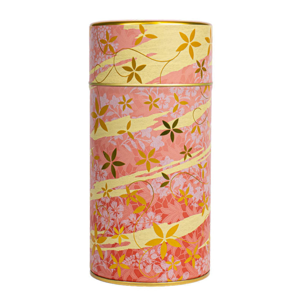 Boîte à Thé Métal Imprimé Floral Rose