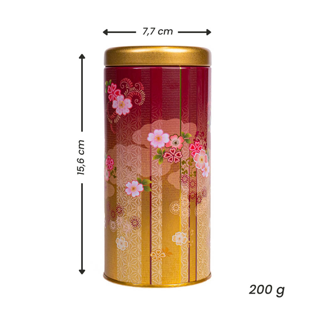 Boîte à Thé Métal Japonaise Bokashi Rouge