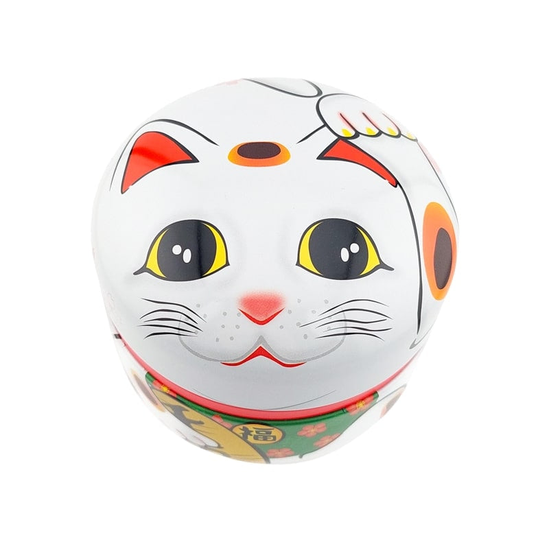 Boîte à Thé Métal Maneki Neko Blanc