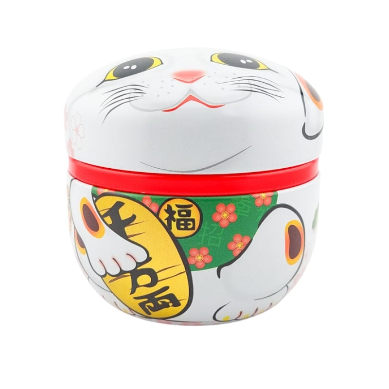 Boîte à Thé Métal Maneki Neko Blanc