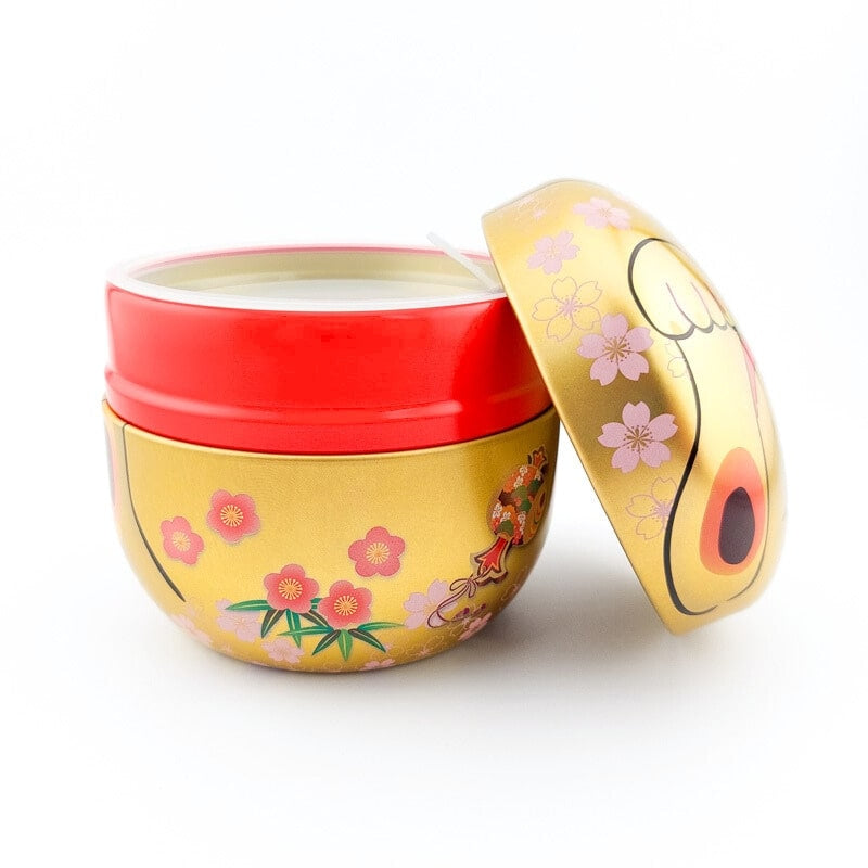 Boîte à Thé Métal Maneki Neko Doré