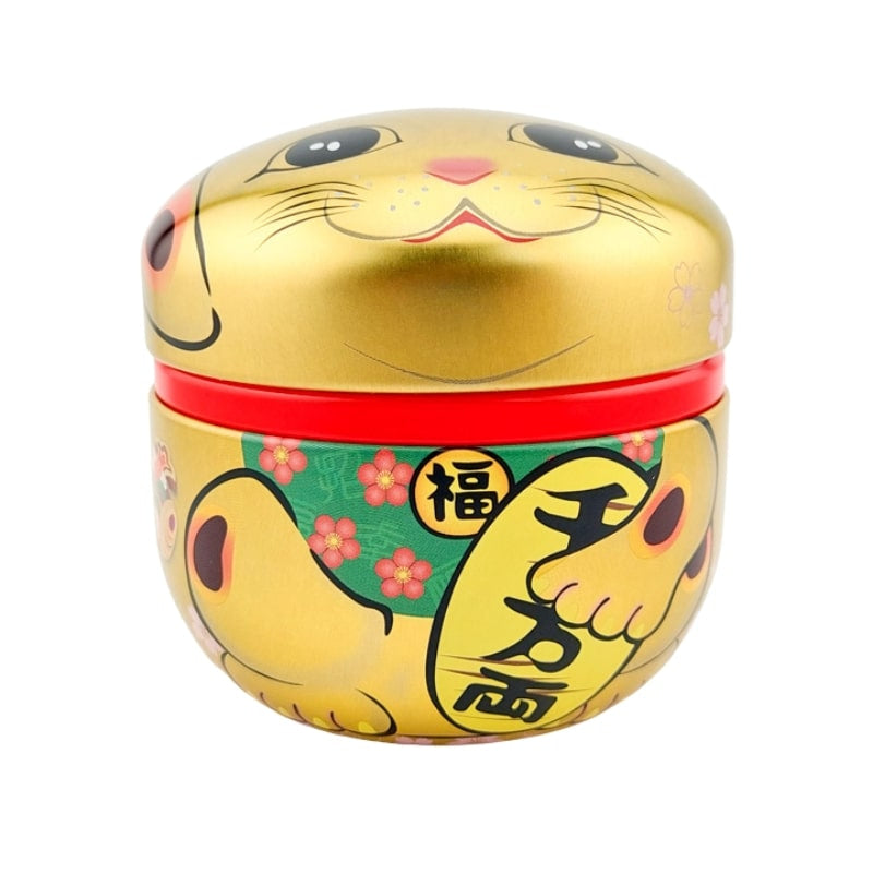 Boîte à Thé Métal Maneki Neko Doré