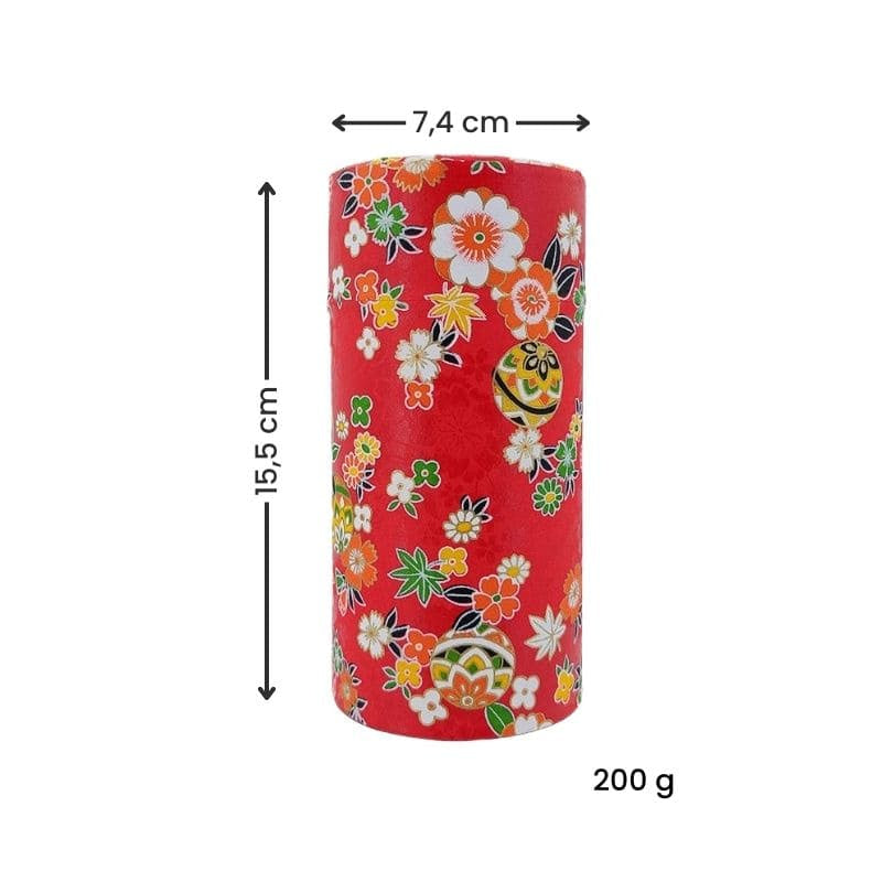Boîte à Thé Papier Washi Rouge
