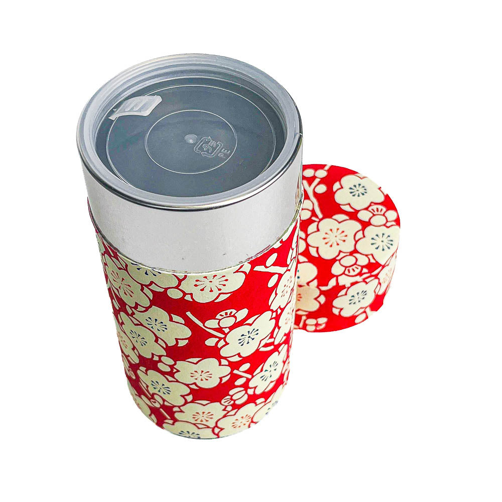 Boîte à Thé Papier Washi Ume Rouge