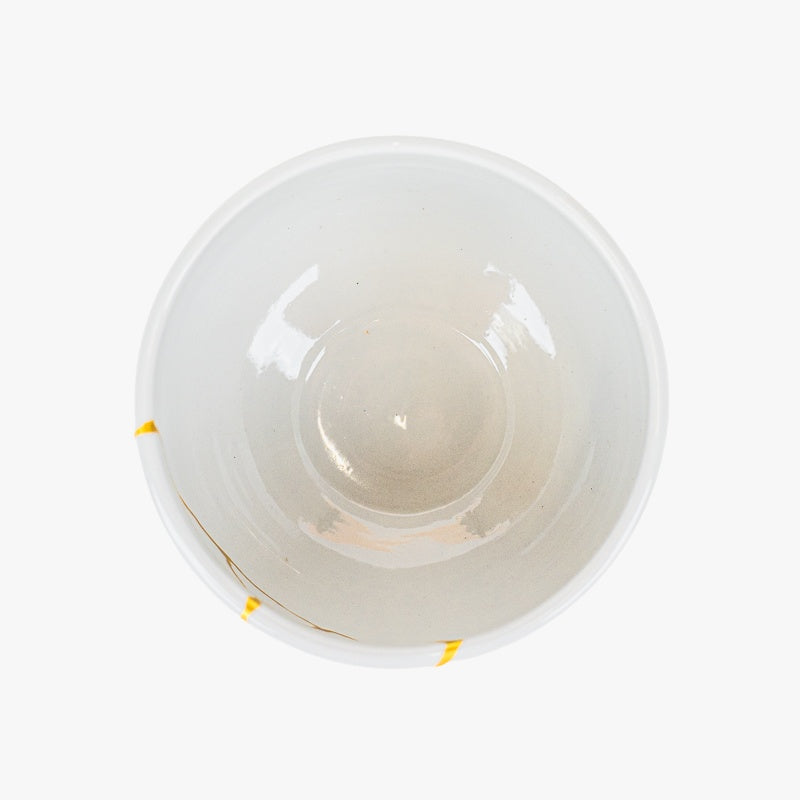 Bol à Matcha Japonais Blanc Kintsugi