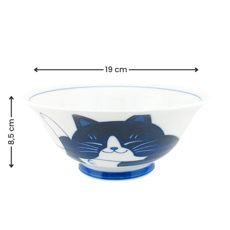 Bol Japonais Chat Bleu