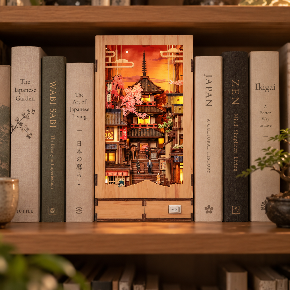 Book-Nook Japonais Twilight Sakura Path