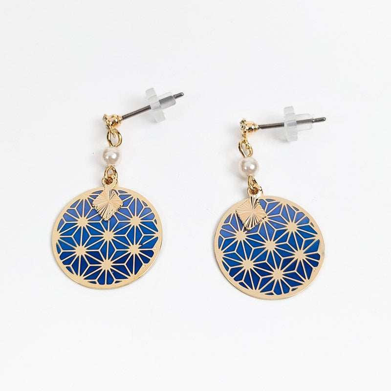 Boucles d’Oreilles Asanoha Bleu