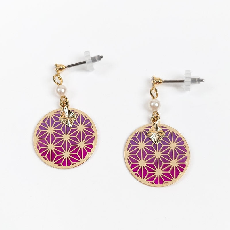 Boucles d’Oreilles Asanoha Violet