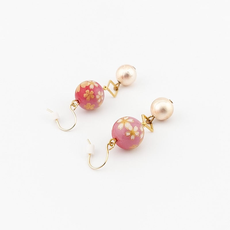 Boucles d’Oreilles Japonaises Cherry Rose