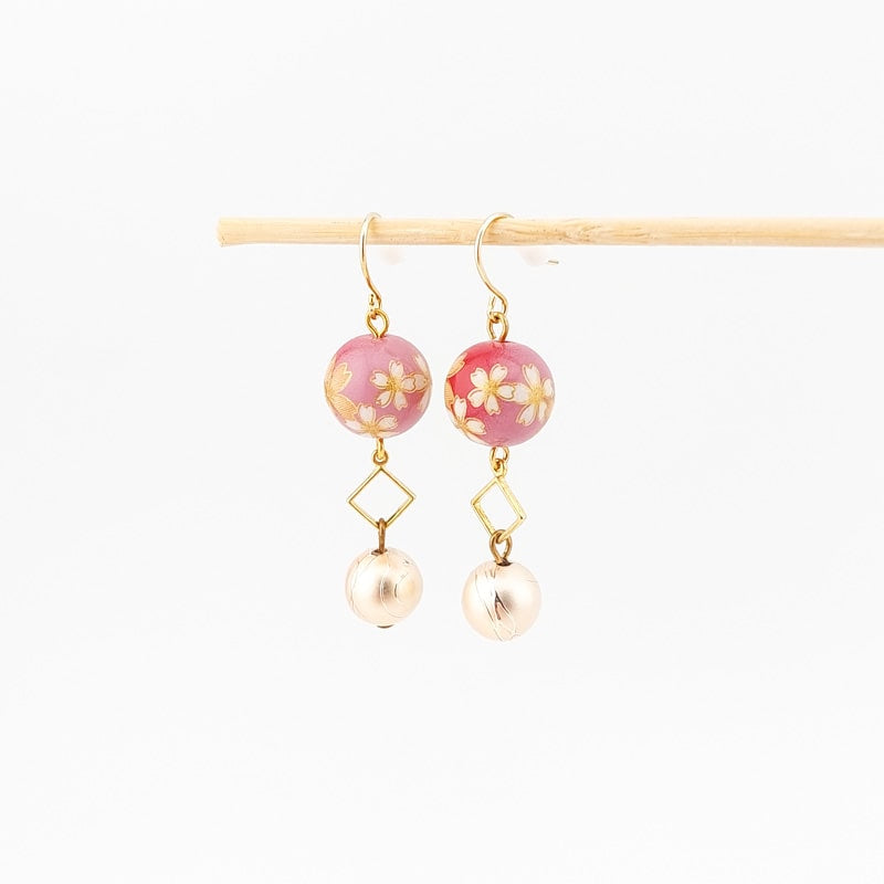 Boucles d’Oreilles Japonaises Cherry Rose