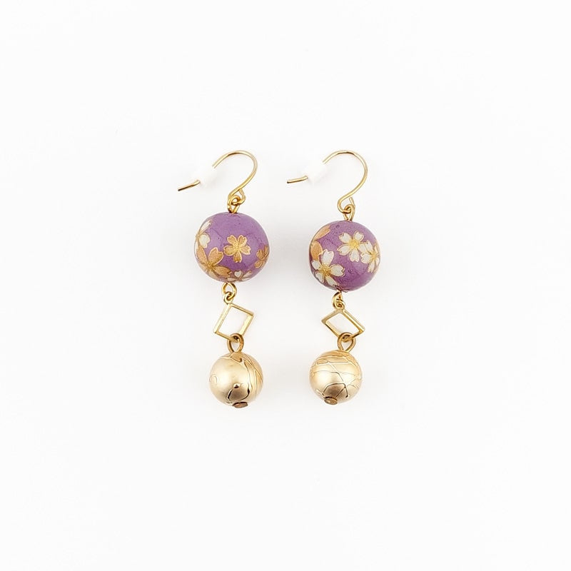 Boucles d’Oreilles Japonaises Cherry Violet