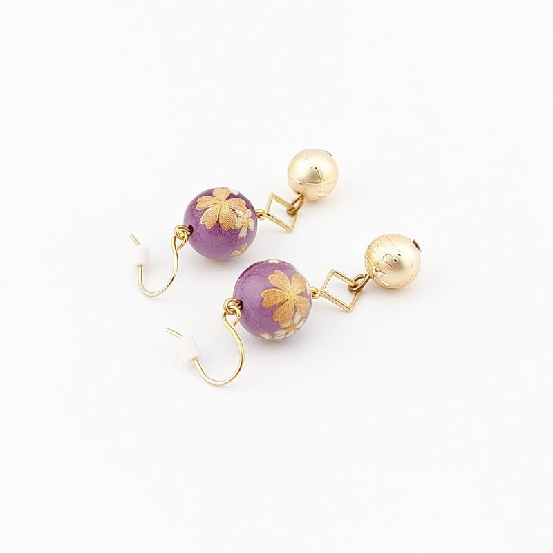Boucles d’Oreilles Japonaises Cherry Violet