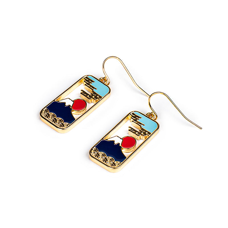 Boucles d’Oreilles Japonaises Mont Fuji